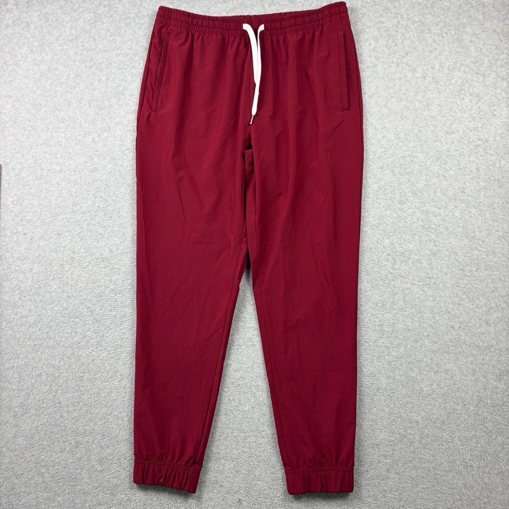 Cove USA Pants Mens XL Red Elastic Stretchy Drawstring Performance Joggers Gym